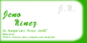 jeno mincz business card